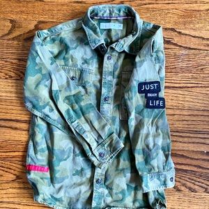 Boy Camouflage Button Down